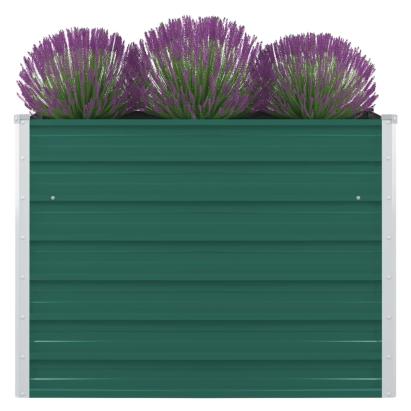 Strat înălțat de grădină, verde, 100x100x77 cm, oțel galvanizat GartenMobel Dekor
