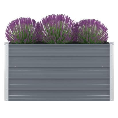Strat înălțat grădină, gri, 100x100x45 cm, oțel galvanizat GartenMobel Dekor