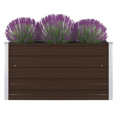 Strat înălțat grădină, maro, 100x100x45 cm, oțel galvanizat GartenMobel Dekor