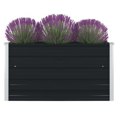 Strat înălțat grădină, antracit, 100x100x45 cm, oțel galvanizat GartenMobel Dekor