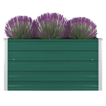 Strat înălțat grădină, verde, 100x100x45 cm, oțel galvanizat GartenMobel Dekor
