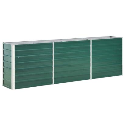 Strat înălțat de grădină, verde, 240x40x77 cm, oțel galvanizat GartenMobel Dekor