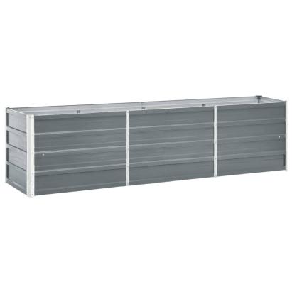 Strat înălțat de grădină gri 240 x 40 x 45 cm oțel galvanizat GartenMobel Dekor