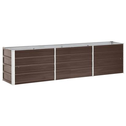Strat înălțat de grădină maro 240 x 40 x 45 cm oțel galvanizat GartenMobel Dekor