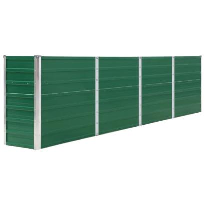 Strat înălțat grădină, verde, 320x40x77 cm, oțel galvanizat GartenMobel Dekor