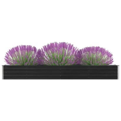 Strat înălțat de grădină antracit 320x40x45 cm oțel galvanizat GartenMobel Dekor