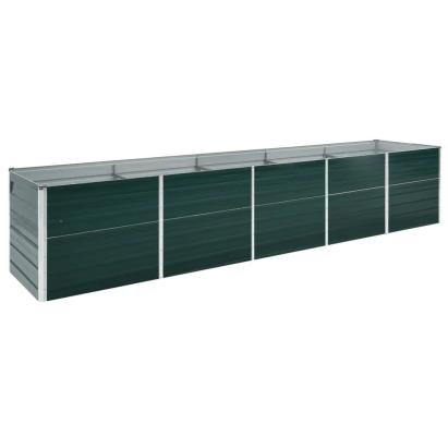 Strat înălțat de grădină, verde, 400x80x45 cm, oțel galvanizat GartenMobel Dekor