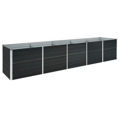 Strat înălțat de grădină antracit 400x80x45 cm oțel galvanizat GartenMobel Dekor
