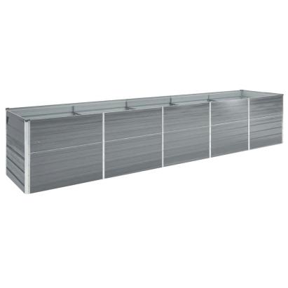 Strat înălțat de grădină, gri, 400x80x77 cm, oțel galvanizat GartenMobel Dekor
