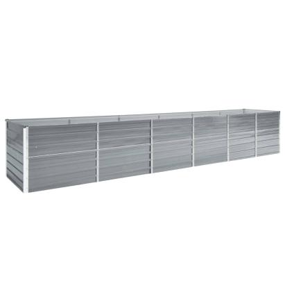 Strat înălțat grădină, gri, 480x80x77 cm, oțel galvanizat GartenMobel Dekor