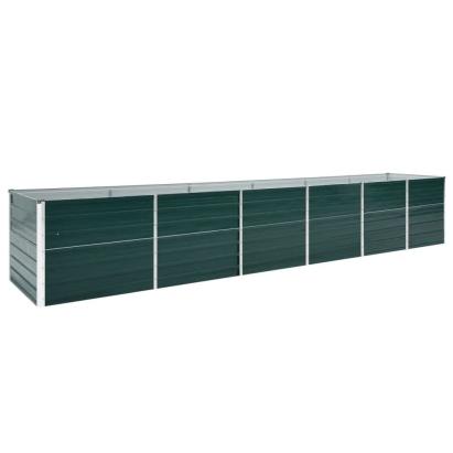 Strat înălțat de grădină, verde, 480x80x77 cm, oțel galvanizat GartenMobel Dekor