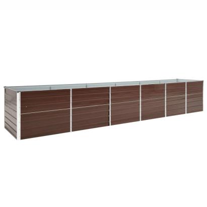 Strat înălțat de grădină, maro, 480x80x77 cm, oțel galvanizat GartenMobel Dekor