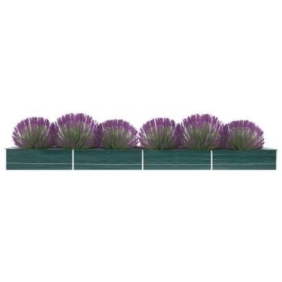 Strat înălțat de grădină, verde, 600x80x45 cm, oțel galvanizat GartenMobel Dekor