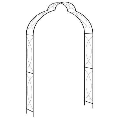 Arcadă de grădină, negru, 150 x 34 x 240 cm, fier  GartenMobel Dekor