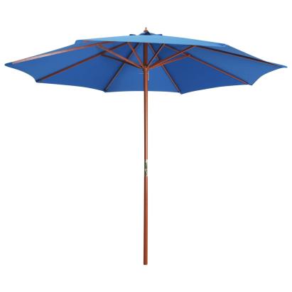 Umbrelă de soare cu stâlp din lemn, albastru, 300 x 258 cm GartenMobel Dekor
