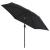 Umbrelă de soare exterior, LED-uri și stâlp oțel, negru, 300 cm GartenMobel Dekor