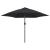 Umbrelă de soare exterior, LED-uri și stâlp oțel, negru, 300 cm GartenMobel Dekor