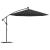 Umbrelă suspendată cu LED-uri și stâlp de oțel, negru, 300 cm GartenMobel Dekor
