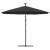 Umbrelă suspendată cu LED-uri și stâlp de oțel, negru, 300 cm GartenMobel Dekor