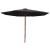 Umbrelă de soare de exterior, stâlp din lemn, negru, 350 cm GartenMobel Dekor