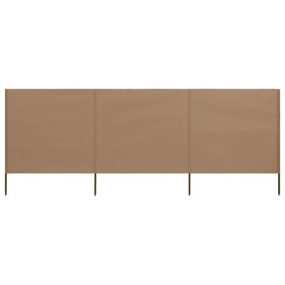 Paravan anti-vânt cu 3 panouri, gri taupe, 400 x 80 cm, textil GartenMobel Dekor