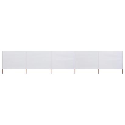 Paravan anti-vânt cu 5 panouri alb nisipiu 600x120 cm textil GartenMobel Dekor