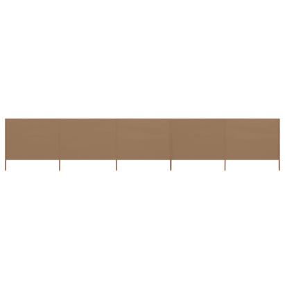 Paravan anti-vânt cu 5 panouri, gri taupe 600x120 cm, textil GartenMobel Dekor