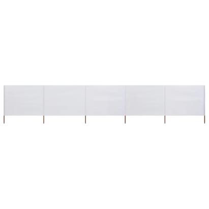 Paravan anti-vânt cu 5 panouri alb nisipiu 600 x 160 cm textil GartenMobel Dekor