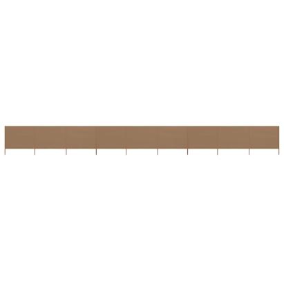 Paravan anti-vânt cu 9 panouri gri taupe 1200x120 cm textil GartenMobel Dekor