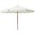 Umbrelă soare de exterior, stâlp din lemn, alb nisipiu, 330 cm GartenMobel Dekor