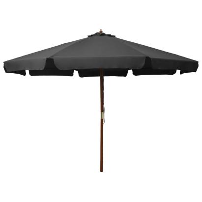 Umbrelă de soare de exterior, stâlp din lemn, antracit, 330 cm GartenMobel Dekor