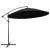 Umbrelă de soare suspendată, negru, 3 m, stâlp de aluminiu GartenMobel Dekor