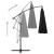 Umbrelă de soare suspendată, negru, 3 m, stâlp de aluminiu GartenMobel Dekor