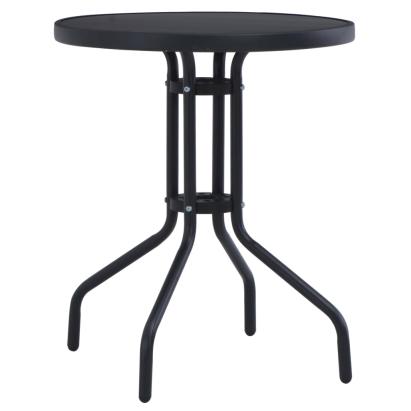 Masă de grădină, negru, 60 cm, oțel și sticlă GartenMobel Dekor