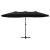 Umbrelă de soare exterior cu stâlp aluminiu, negru, 460x270 cm GartenMobel Dekor