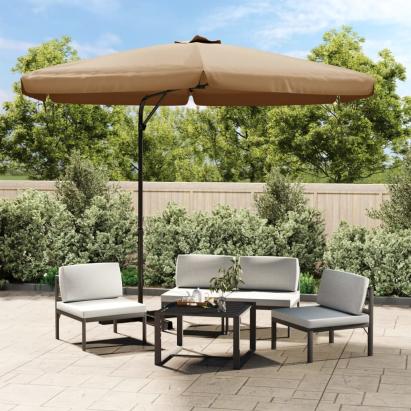 Umbrelă de soare de exterior, stâlp din oțel, gri taupe, 300 cm GartenMobel Dekor