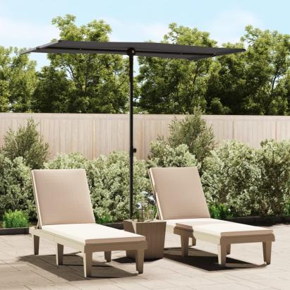 Umbrelă de soare exterior, stâlp aluminiu, antracit, 180x110 cm  GartenMobel Dekor