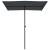 Umbrelă de soare exterior, stâlp aluminiu, negru, 180x110 cm  GartenMobel Dekor