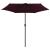 Umbrelă de soare cu stâlp aluminiu, roșu închis, 270 x 246 cm GartenMobel Dekor