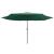 Umbrelă de soare de exterior, stâlp metalic, verde, 400 cm GartenMobel Dekor