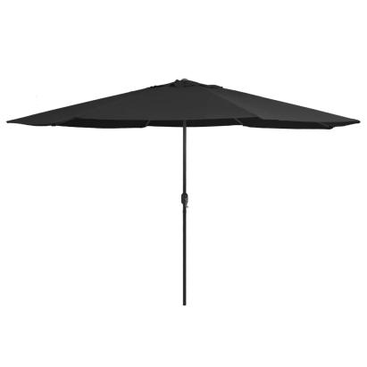 Umbrelă de soare de exterior, stâlp metalic, negru, 400 cm GartenMobel Dekor