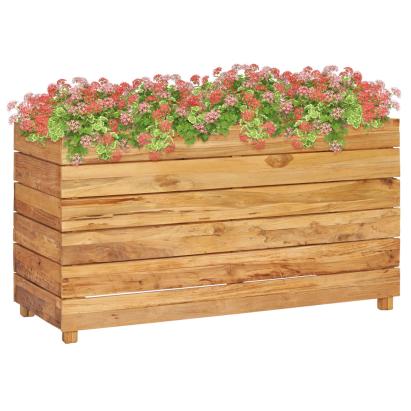 Strat înălțat, 100x40x55 cm, lemn de tec reciclat și oțel GartenMobel Dekor