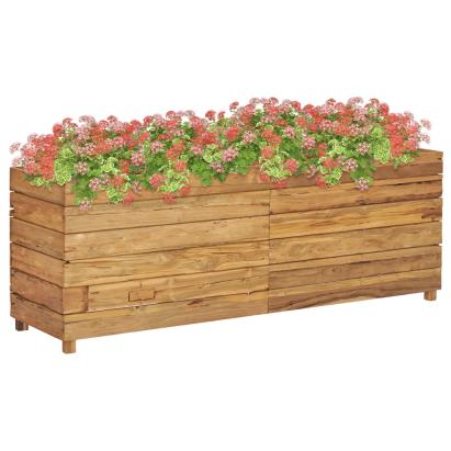 Strat înălțat, 150x40x55 cm, lemn de tec reciclat și oțel GartenMobel Dekor