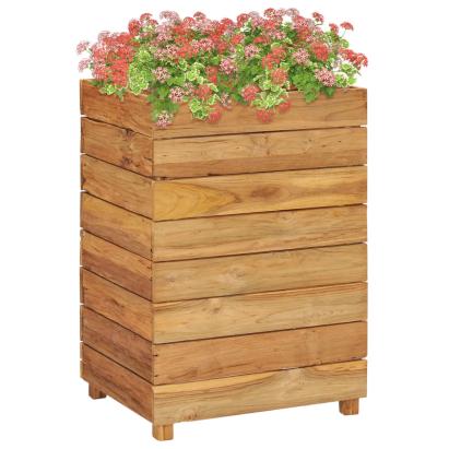 Strat înălțat, 50 x 40 x 72 cm, lemn de tec reciclat și oțel GartenMobel Dekor