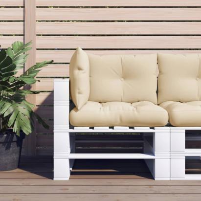 Perne de paleți, 3 buc., bej, material textil GartenMobel Dekor