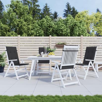 Perne scaun spătar înalt, 4 buc., negru, 120x50x3 cm, textil GartenMobel Dekor