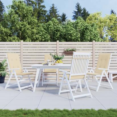 Perne scaun spătar înalt, 4 buc., bej, 120x50x3 cm, textil GartenMobel Dekor
