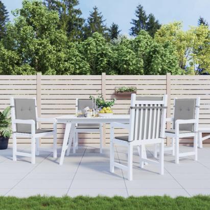 Perne scaun cu spătar mic de grădină 4 buc., gri, textil oxford GartenMobel Dekor