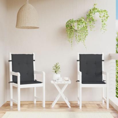 Perne cu spătar mic, 2 buc. negru 100x50x3 cm textil oxford GartenMobel Dekor
