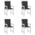 Perne cu spătar mic, 4 buc. negru 100x50x3 cm textil oxford GartenMobel Dekor